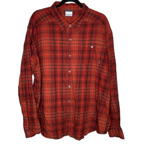 Columbia Sportswear Flannel Button Down Men‎ Red Black XXL
